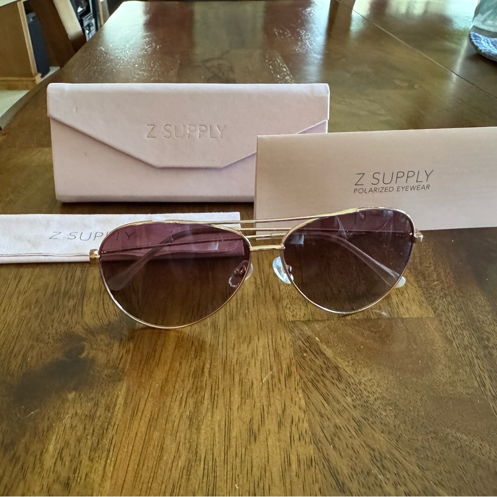 Z Supply Gold and Purple Sunglasses Modern Design